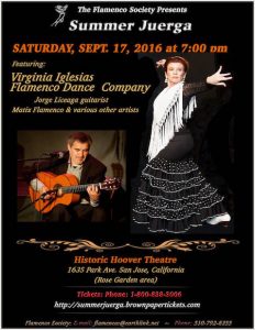 Flamenco Juerga featuring Virginia Iglesias & Company Sep 17 in San Jose